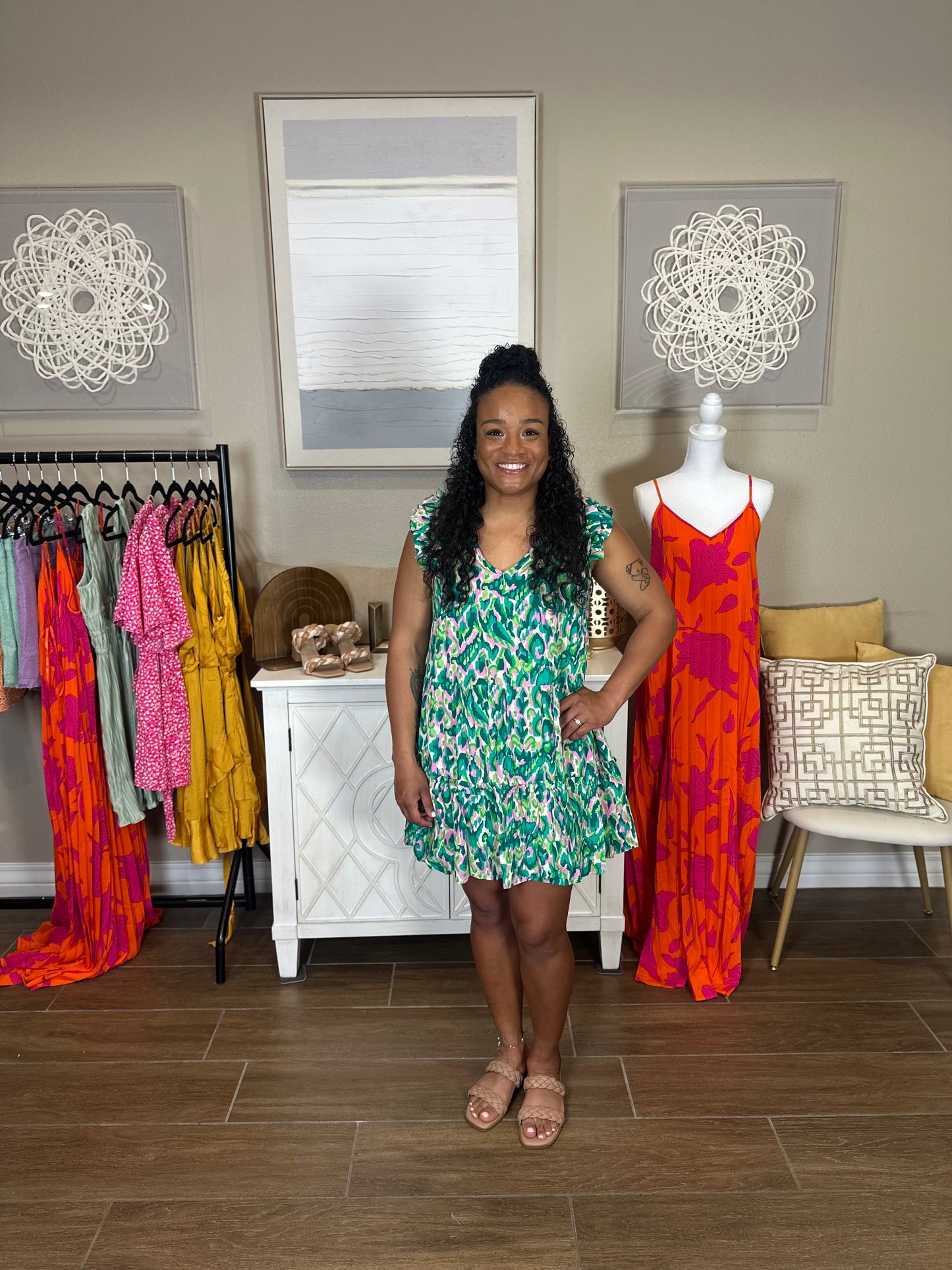 Blanca Mini Dress in Green