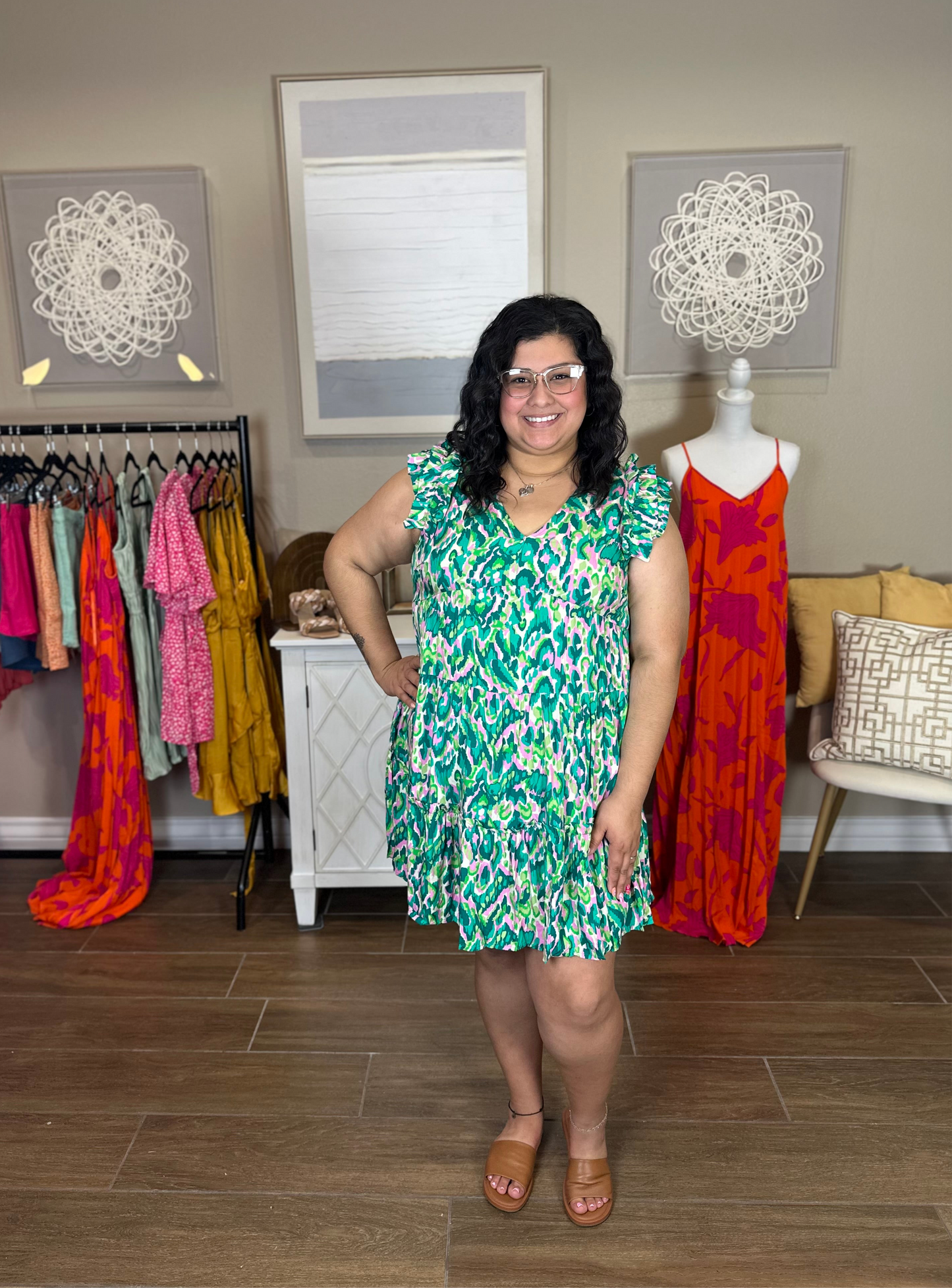 Blanca Mini Dress in Green