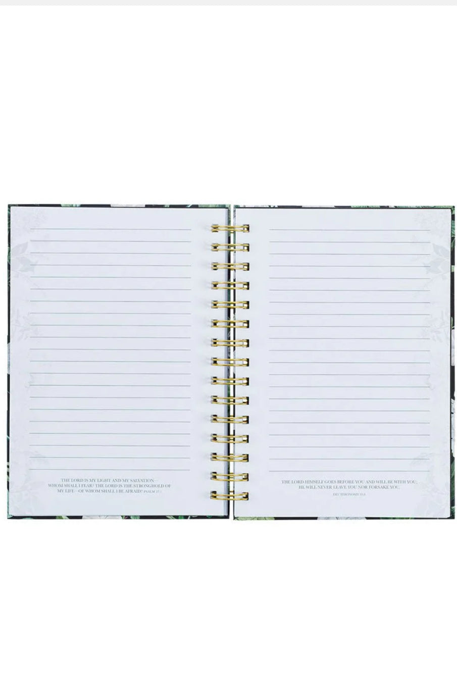 Strength & Dignity White Floral Large Wirebound Journal