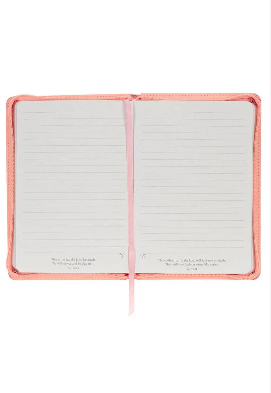 Strength and Dignity Peach Pink Luxleather Zippered Journal