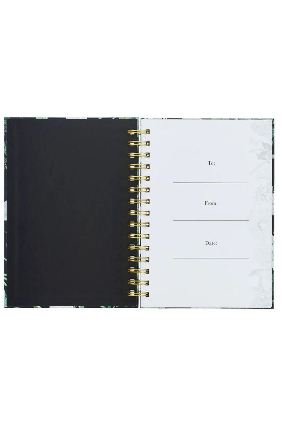 Strength & Dignity White Floral Large Wirebound Journal