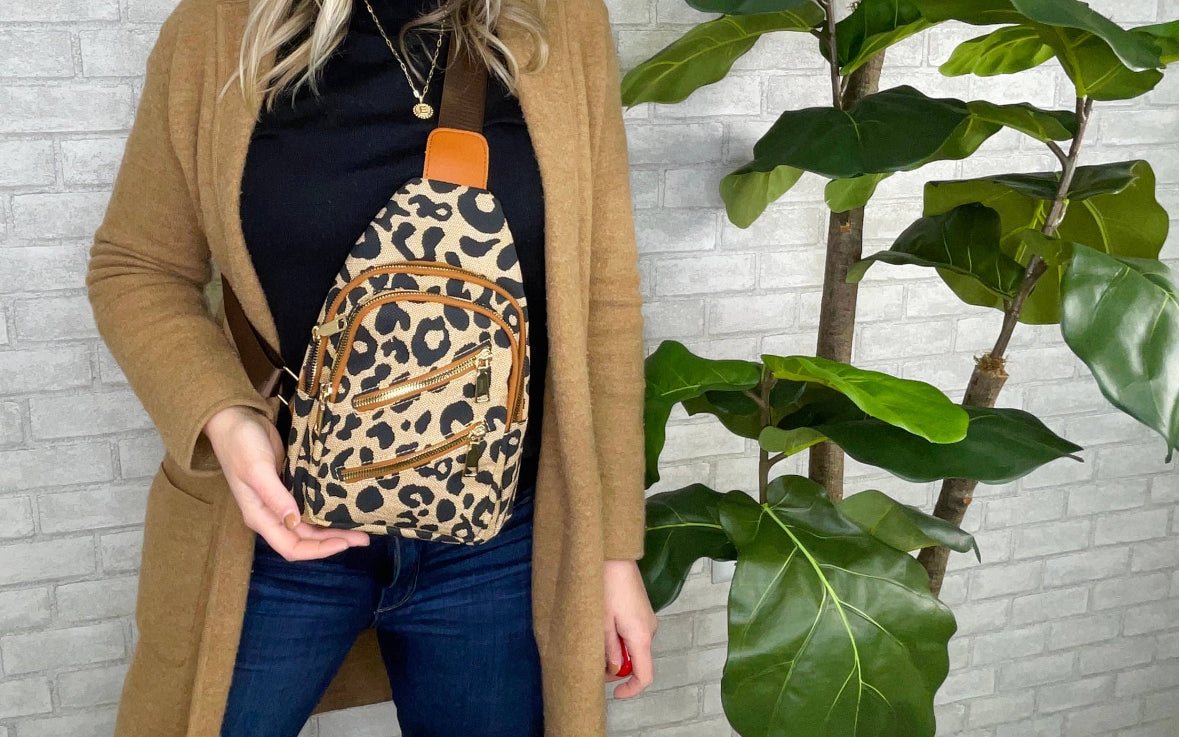Mika Leopard Sling Bag