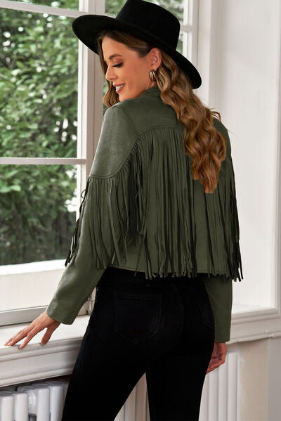 Fringe Trim Staple Cropped Blazer (11 Colors)