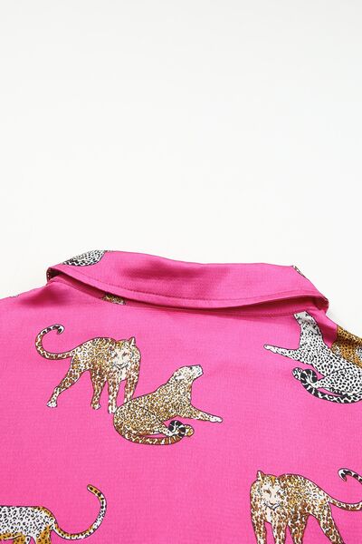 Animal Print Collared Neck Shirt (2 Colors)