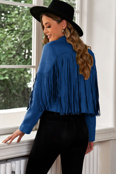 Fringe Trim Staple Cropped Blazer (11 Colors)