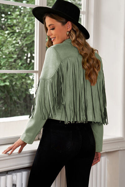Fringe Trim Staple Cropped Blazer (11 Colors)