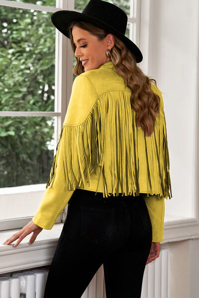 Fringe Trim Staple Cropped Blazer (11 Colors)
