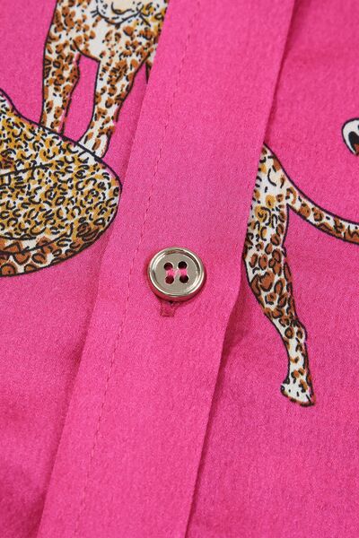 Animal Print Collared Neck Shirt (2 Colors)