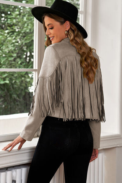 Fringe Trim Staple Cropped Blazer (11 Colors)