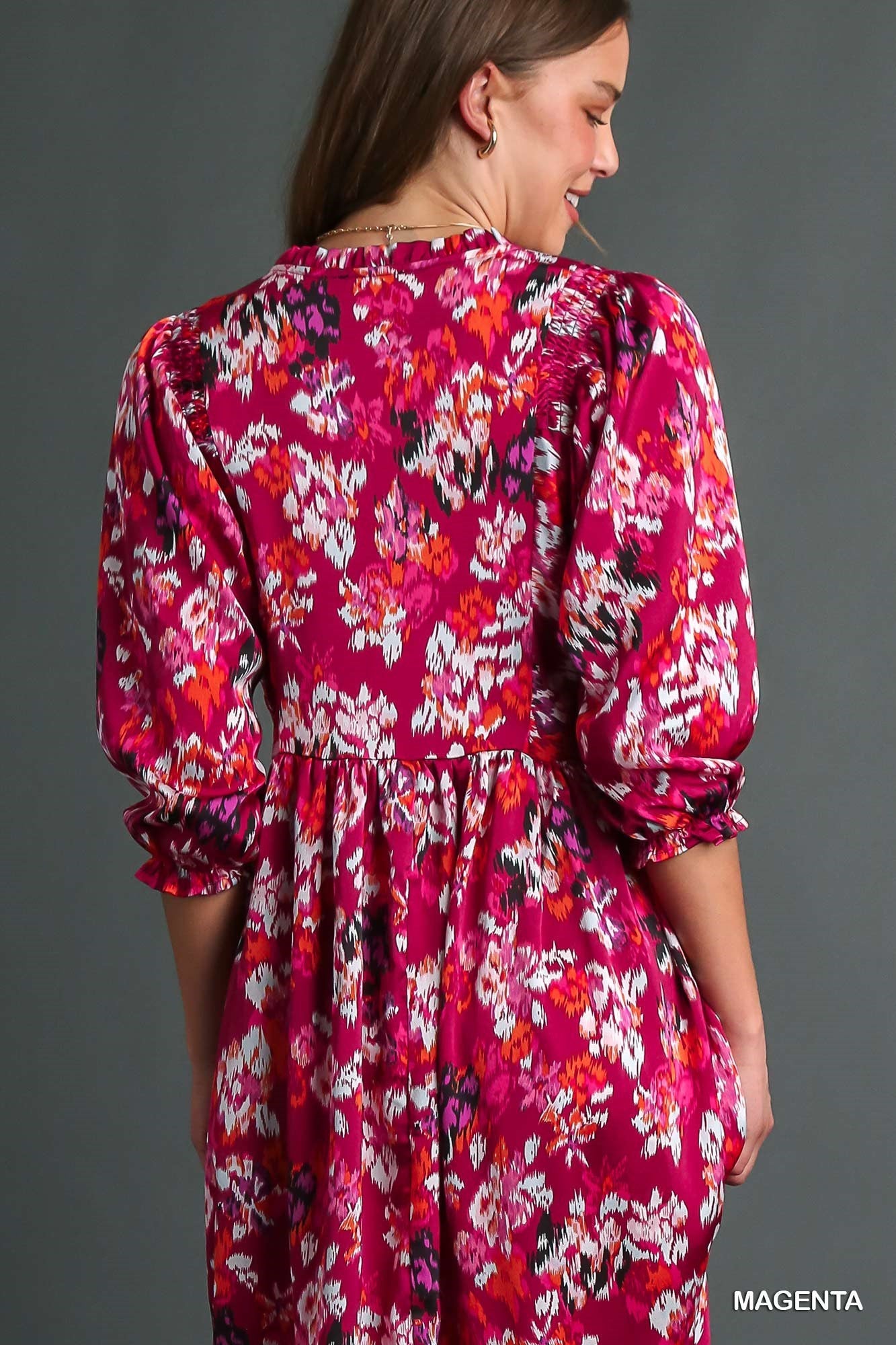 Sophia Magenta Midi Dress