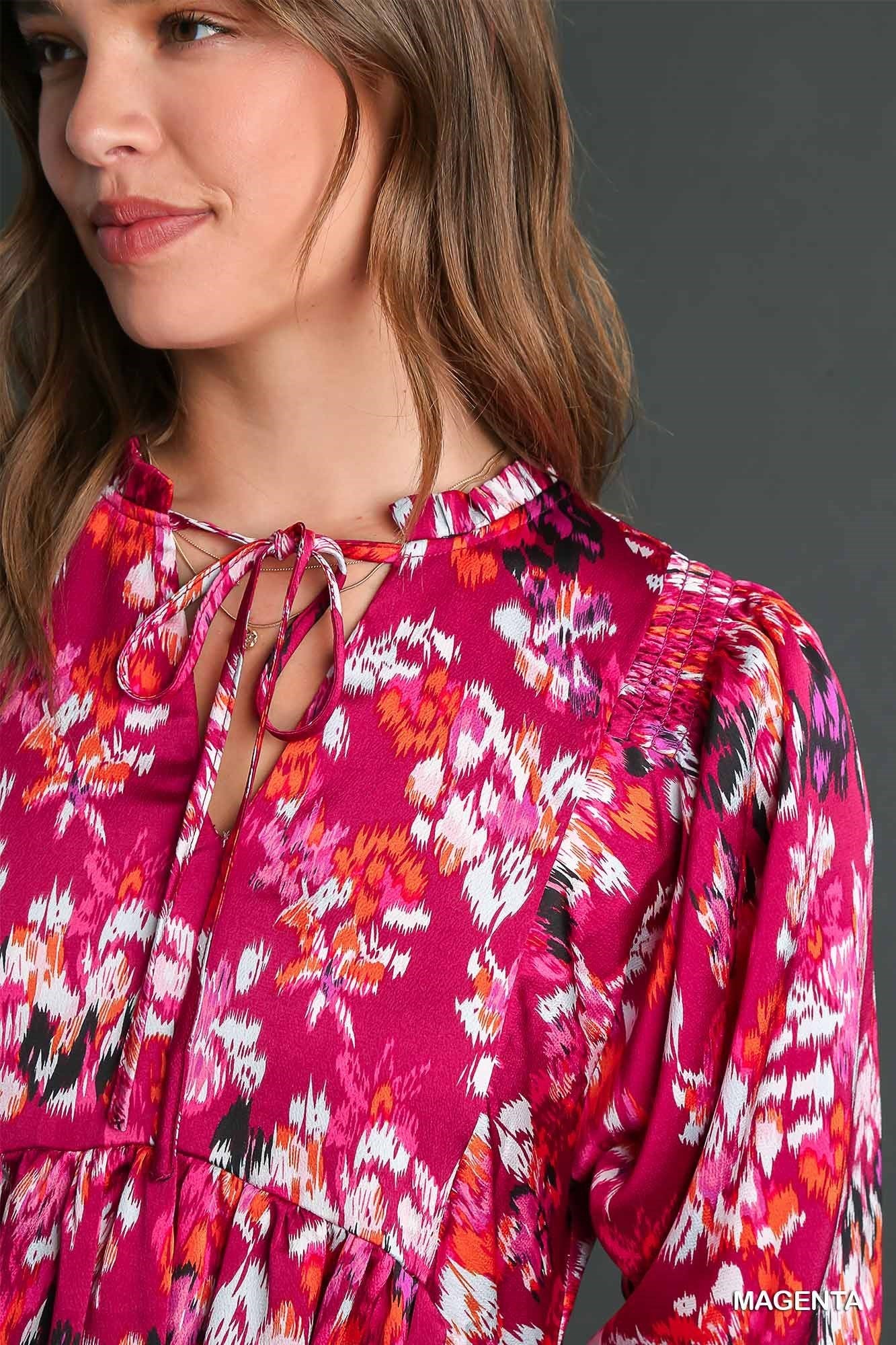 Sophia Magenta Midi Dress