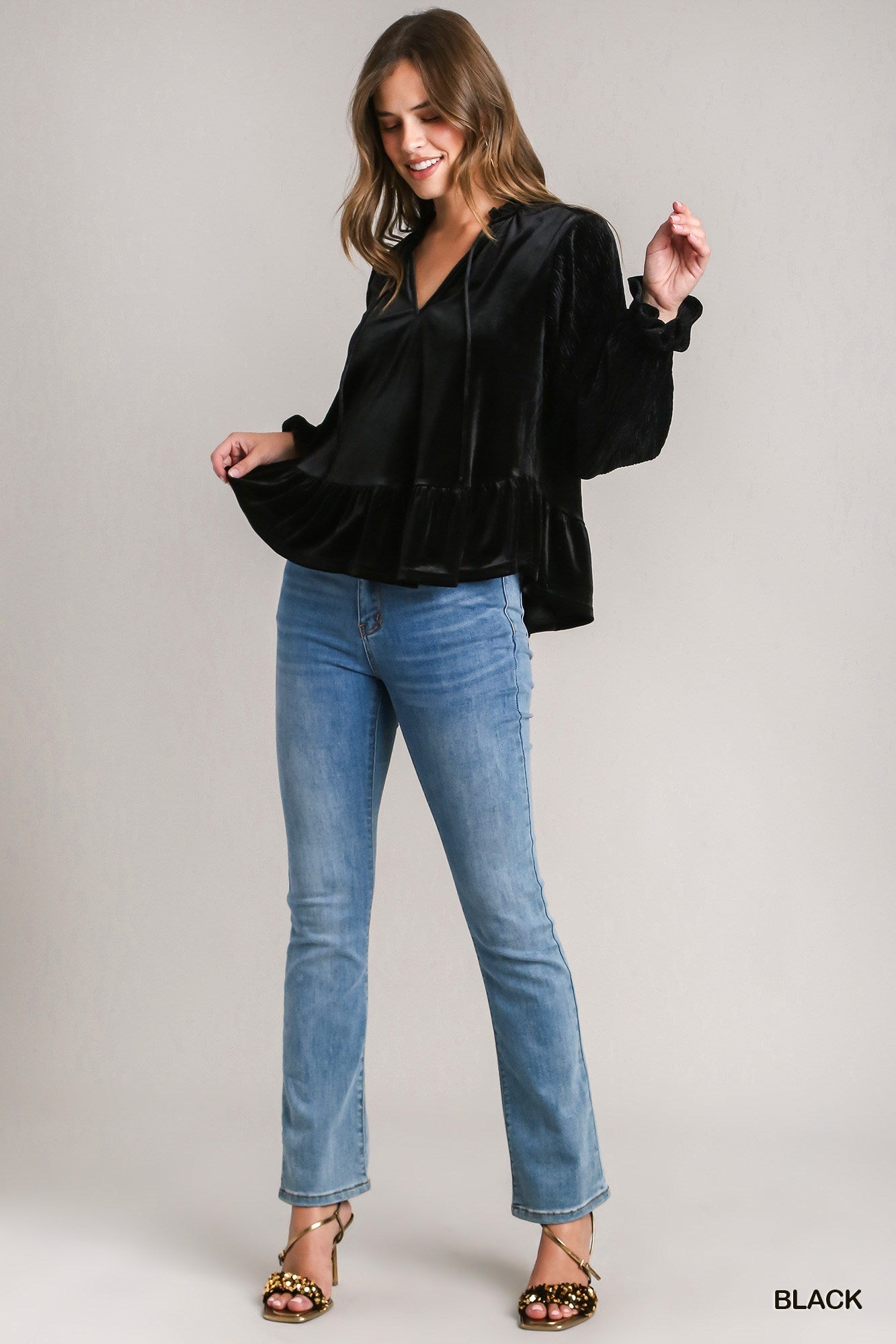 Emily Velvet Babydoll Top