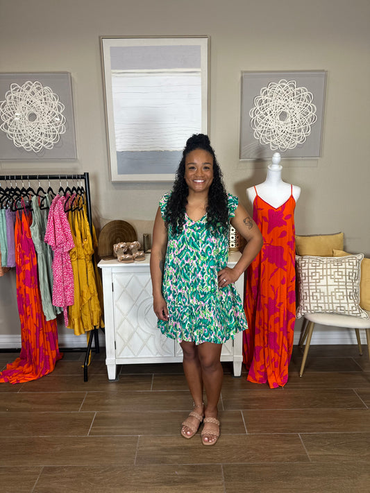 Blanca Mini Dress in Green