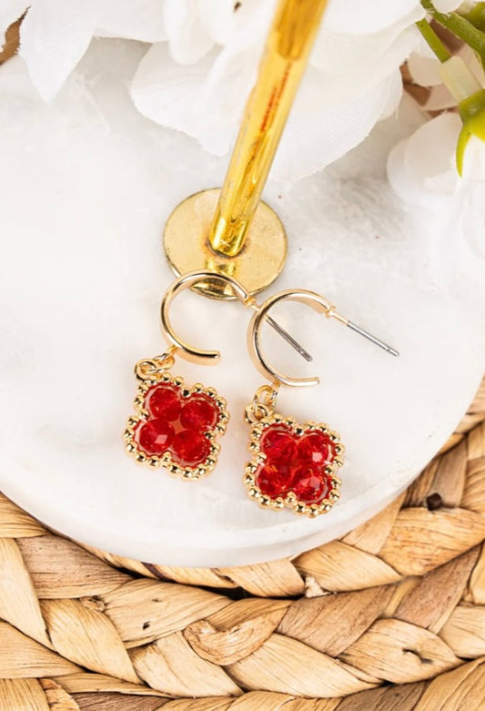 Crystal Avenue Farah Red Morocco Earrings