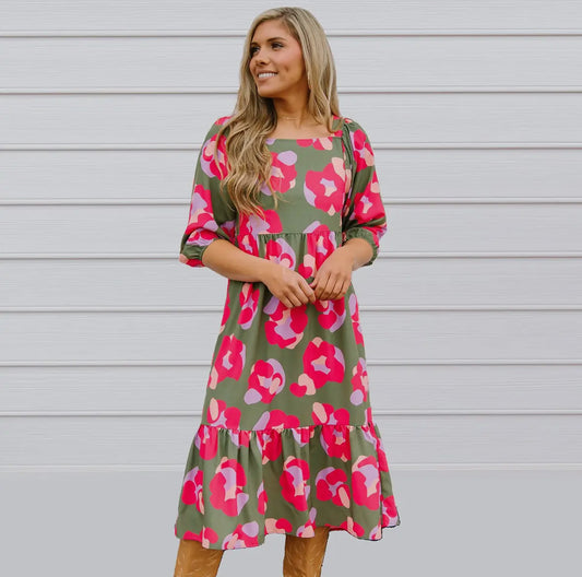 Taylor Olive Dress