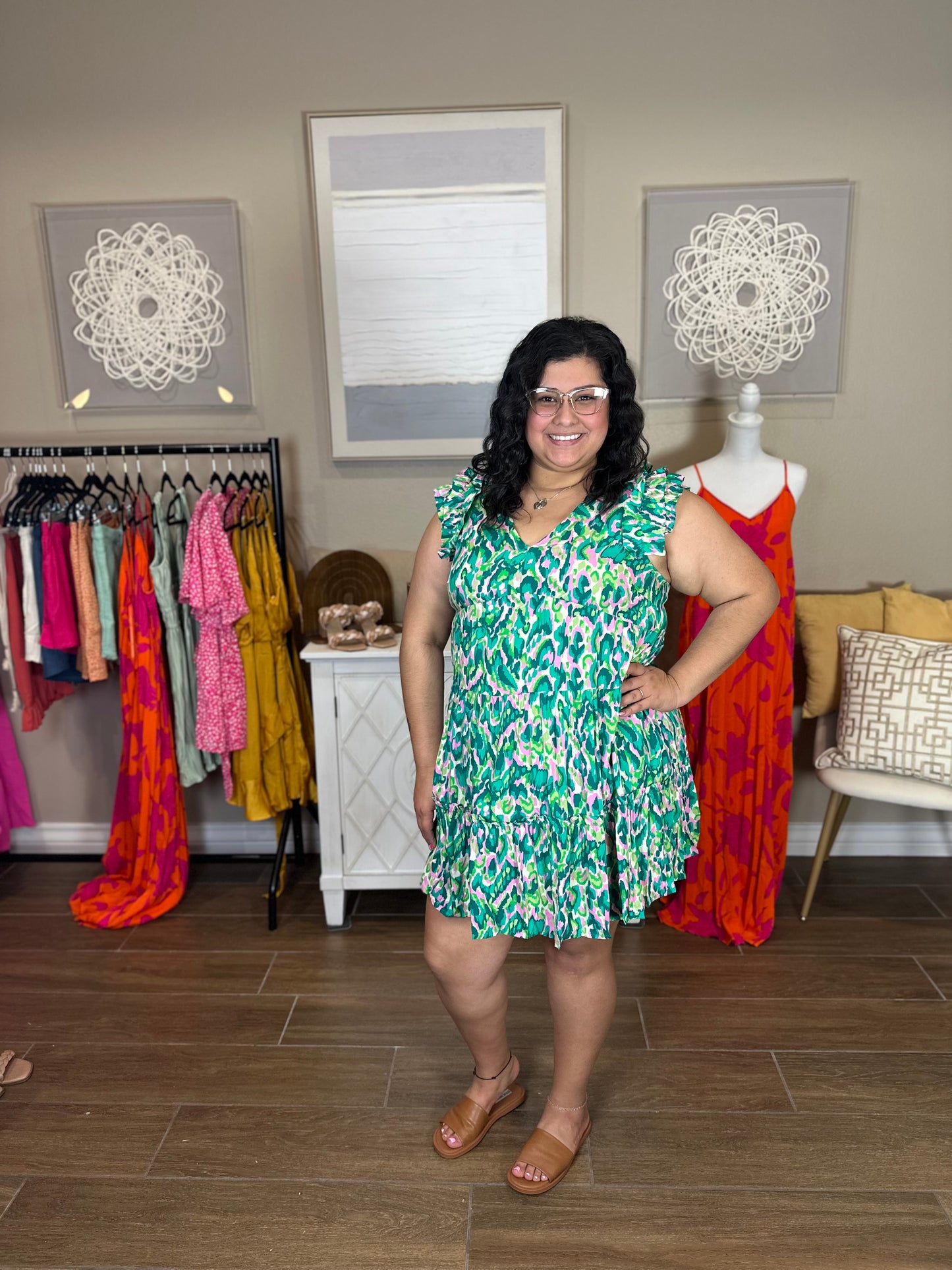 Blanca Mini Dress in Green
