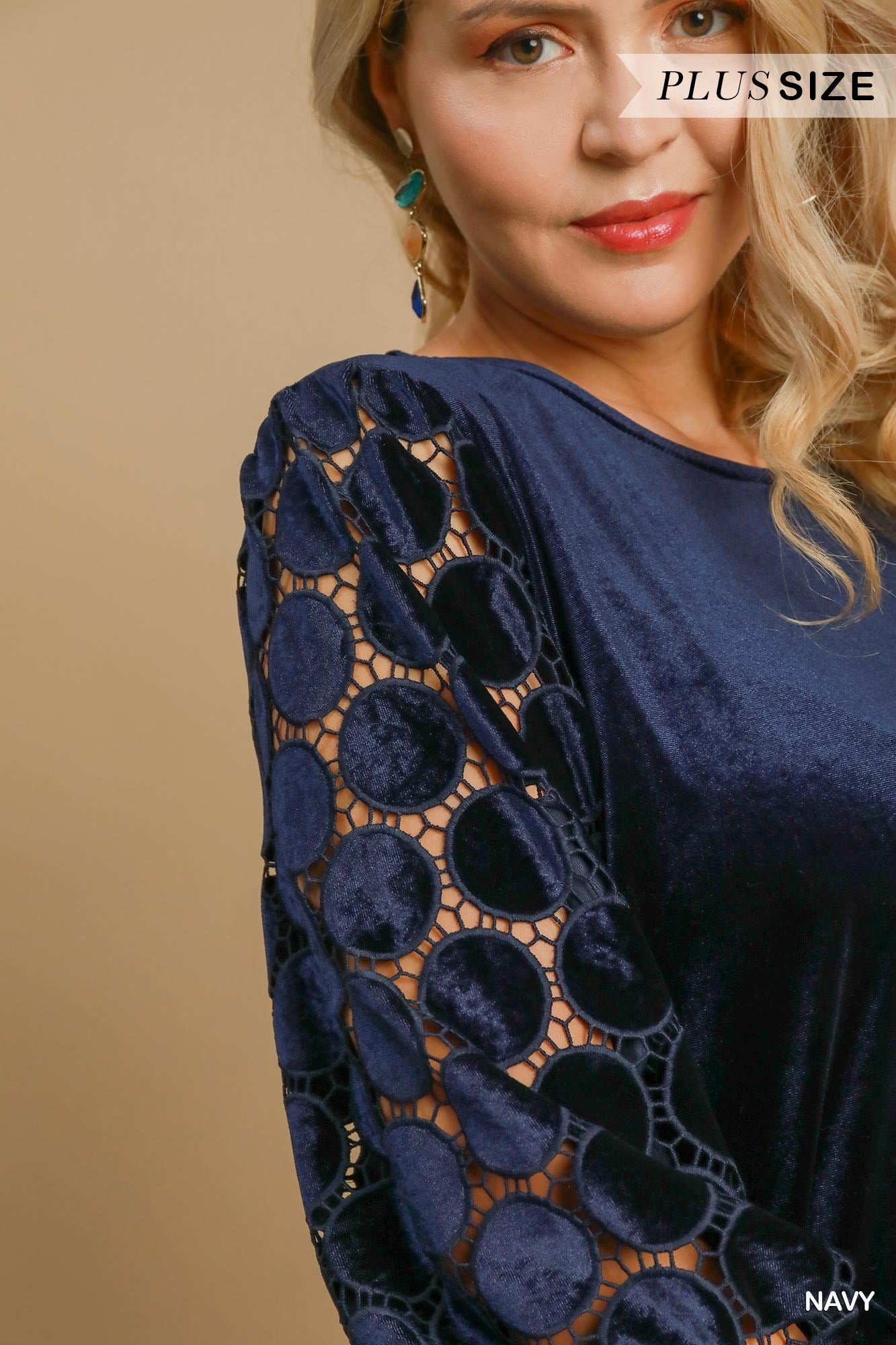 May Navy Polkadot Plus Top