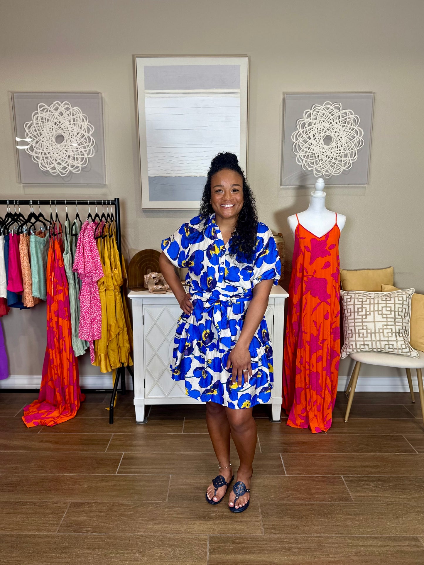 Jessica Blue Floral Dress