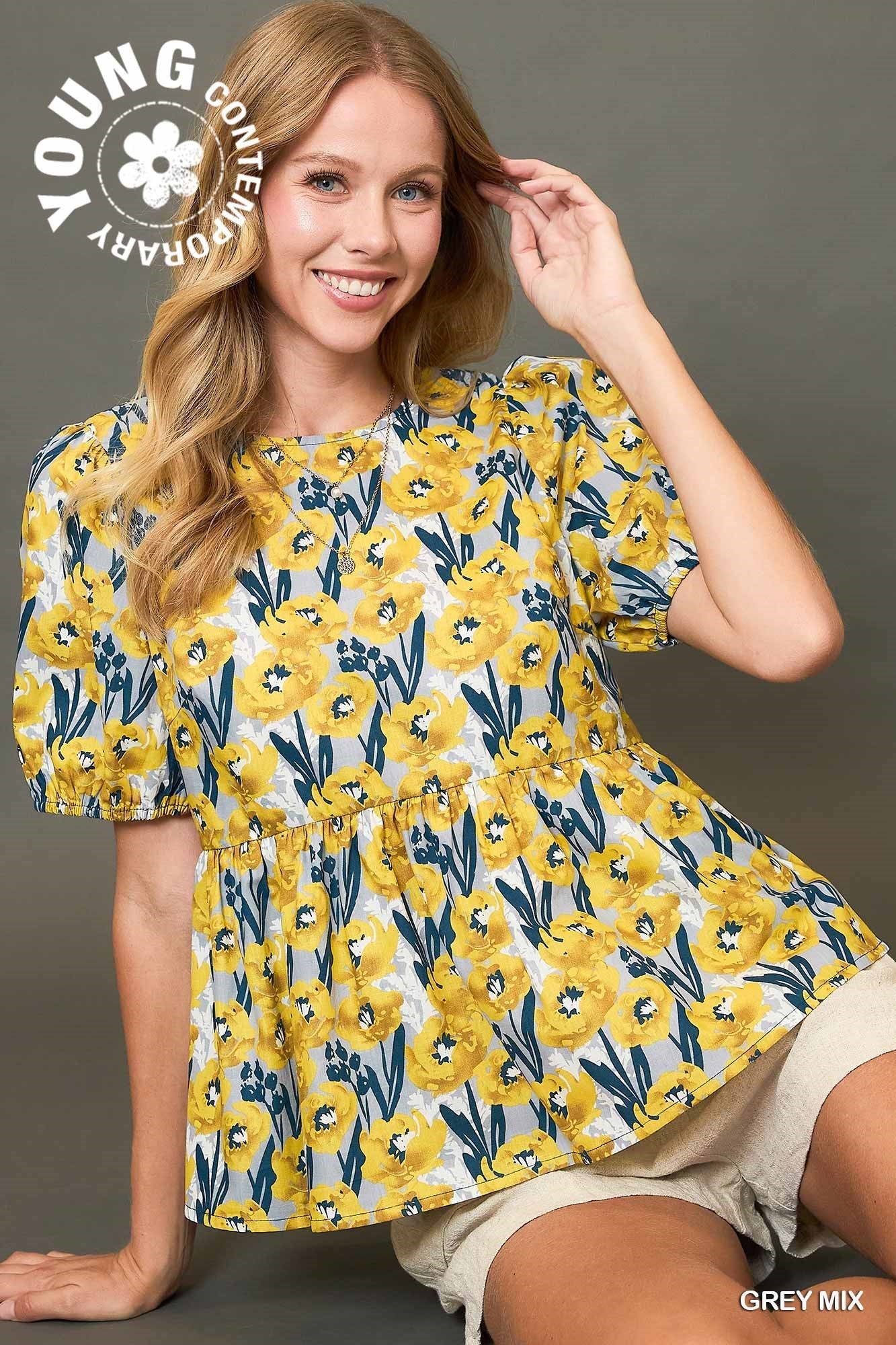 Marisa Yellow Floral Top