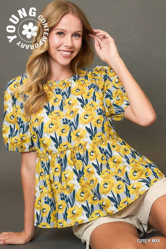 Marisa Yellow Floral Top