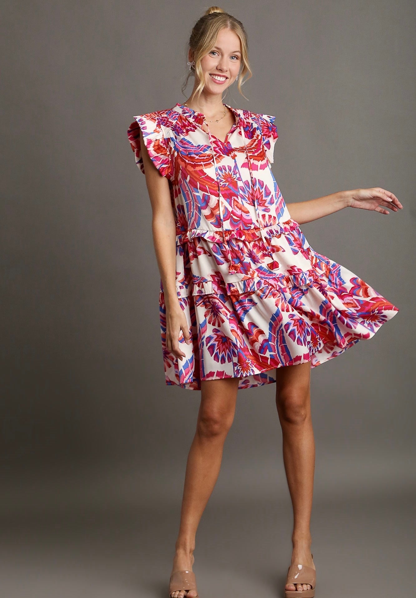 Satin Paisley Sally Tiered Dress