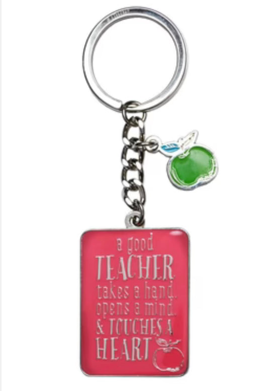 Teacher Touches a Heart Key Ring