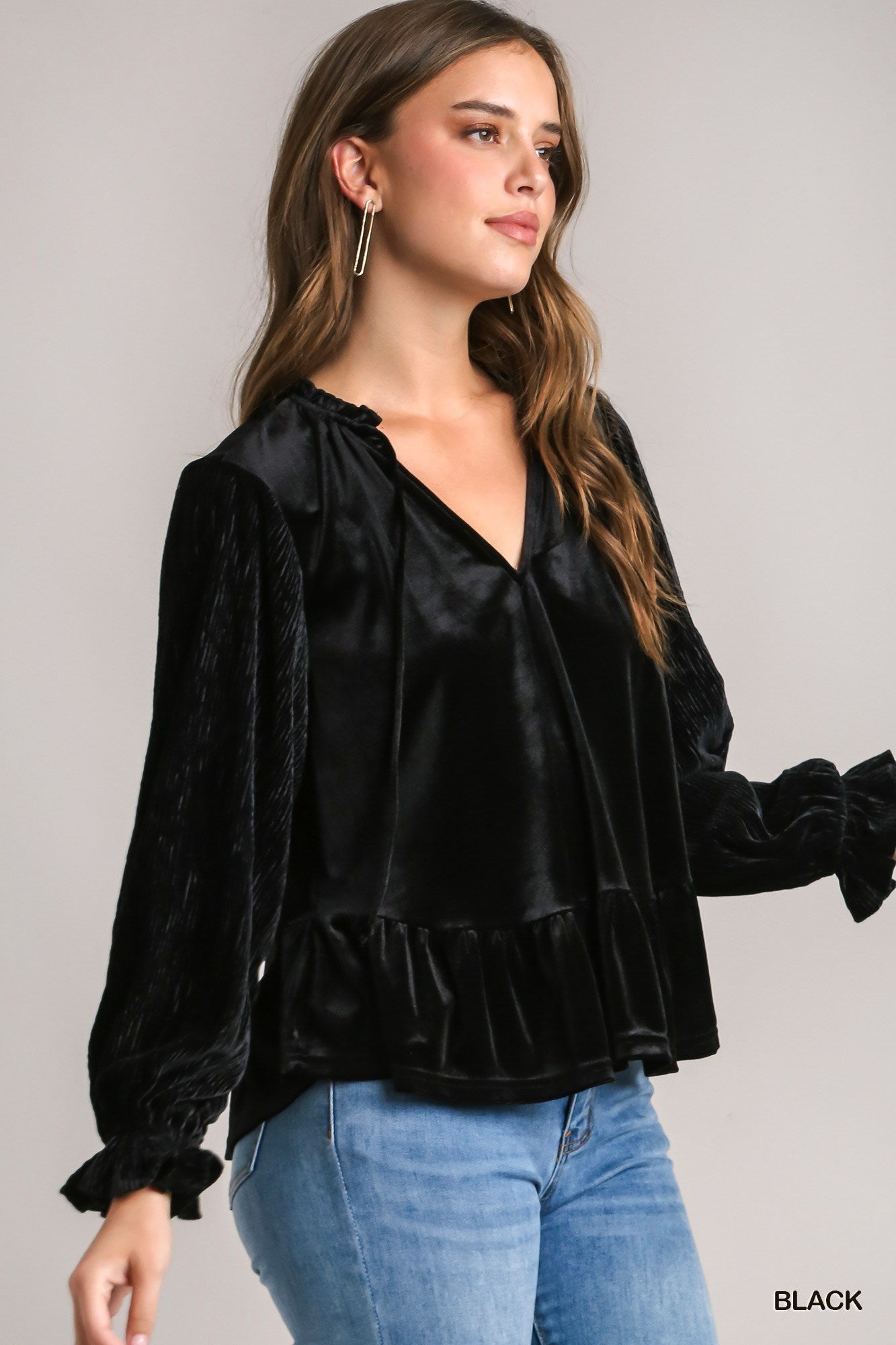 Emily Velvet Babydoll Top