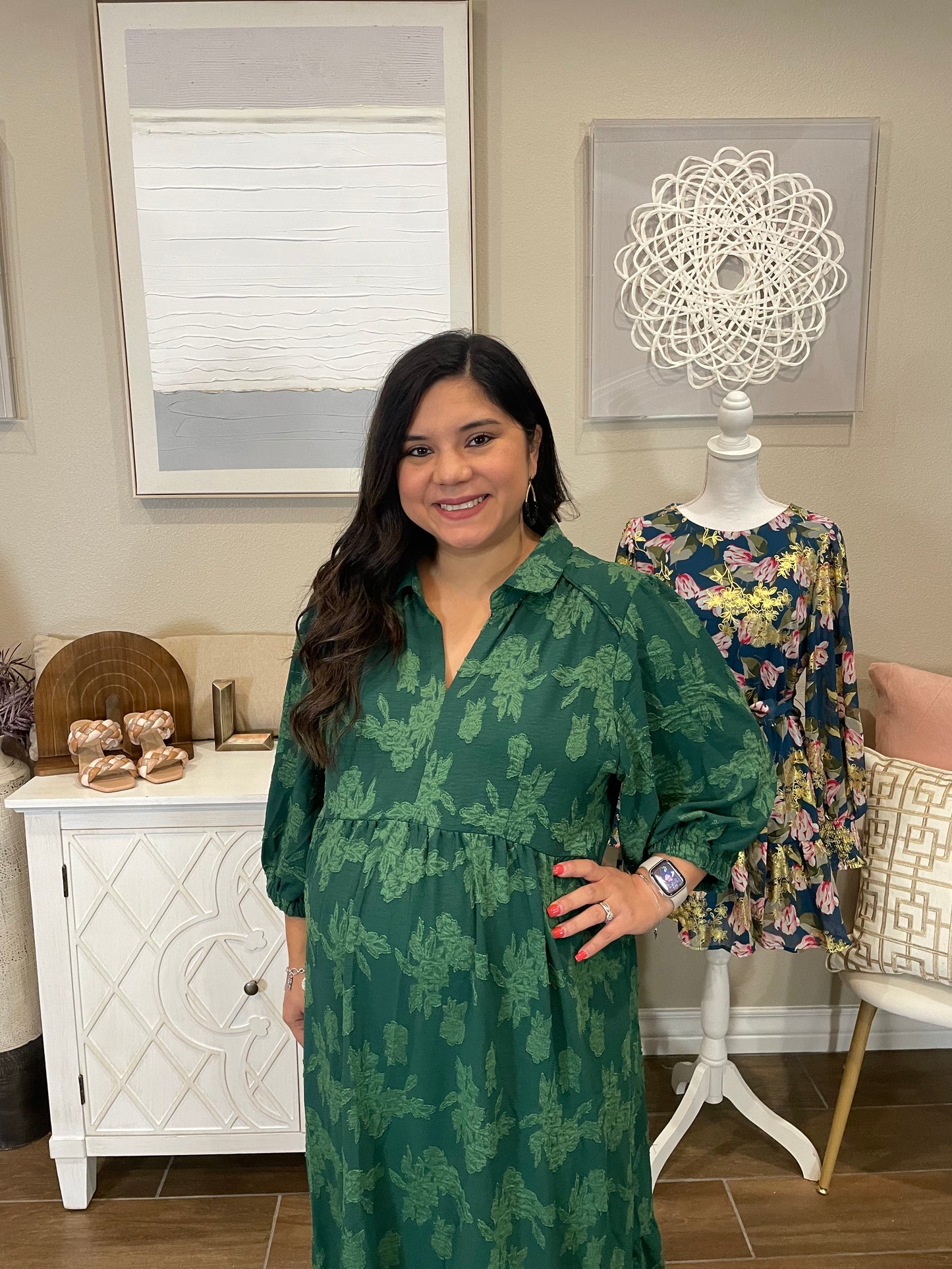 Kris Green Midi Plus Dress