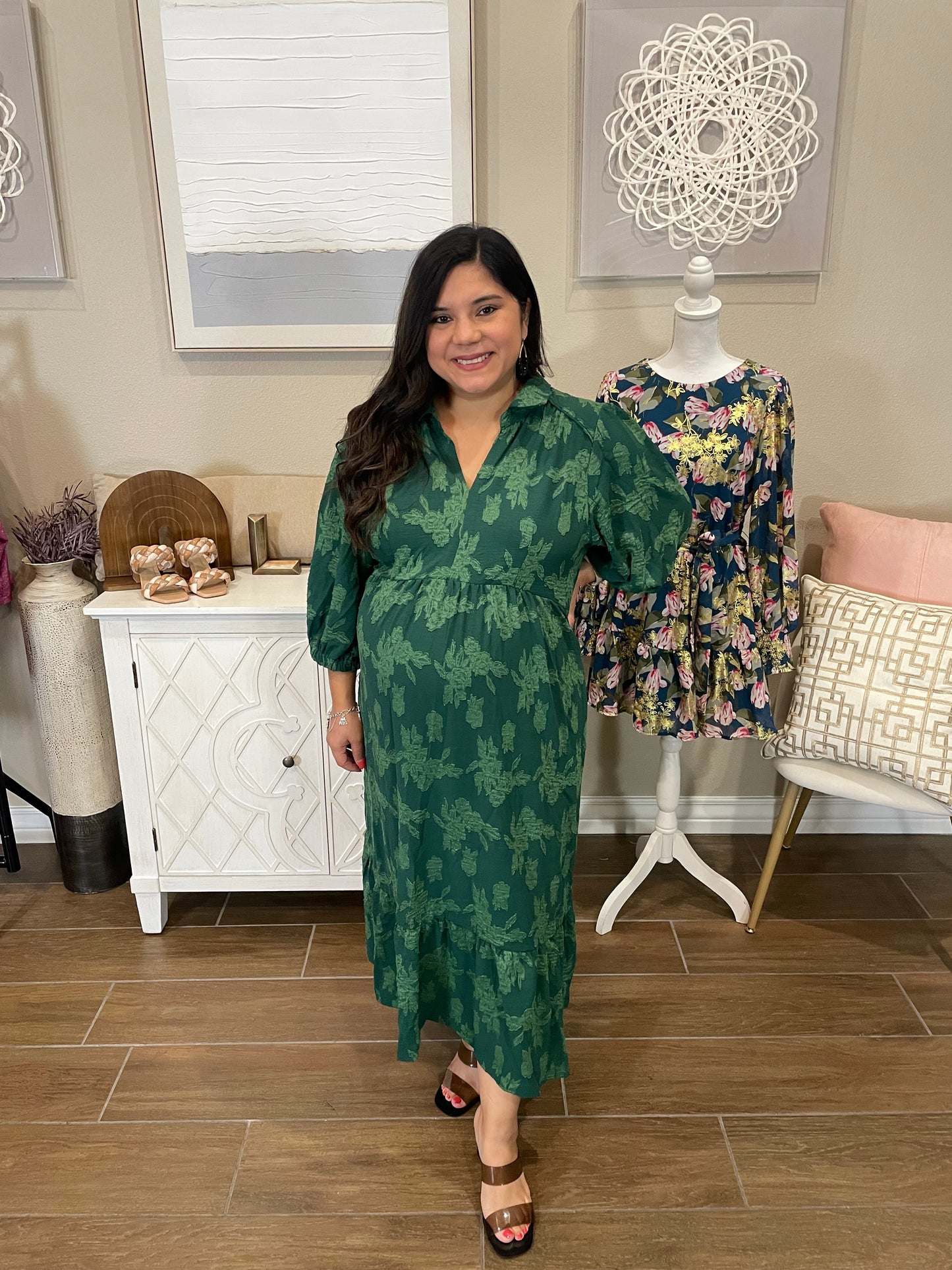 Kris Green Midi Plus Dress