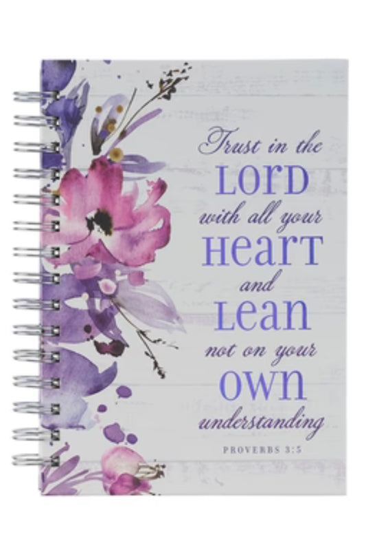 Trust in the Lord Purple Floral Large Wirebound Journal