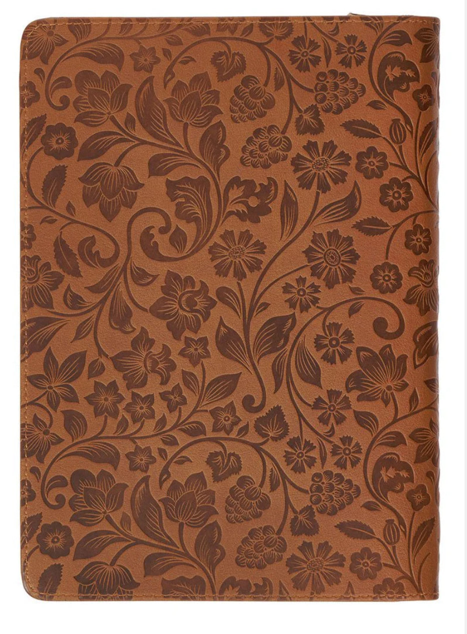 I Can Do All Things Through Christ Honey Brown Faux Leather Zippered Journal