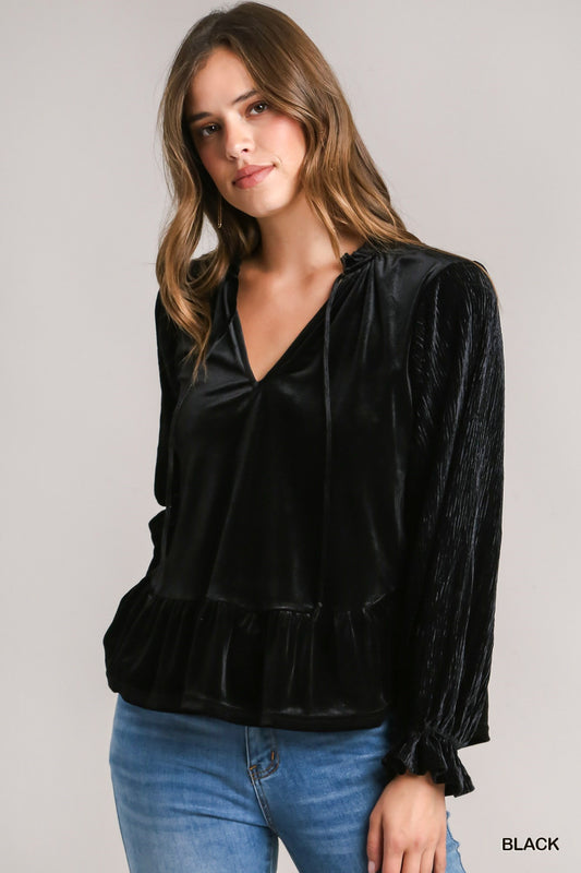 Emily Velvet Babydoll Top