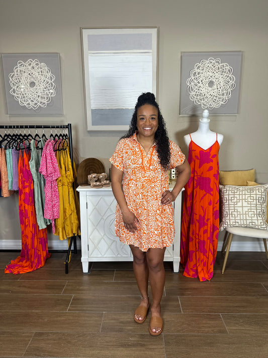 Jiselle Orange Mini Dress