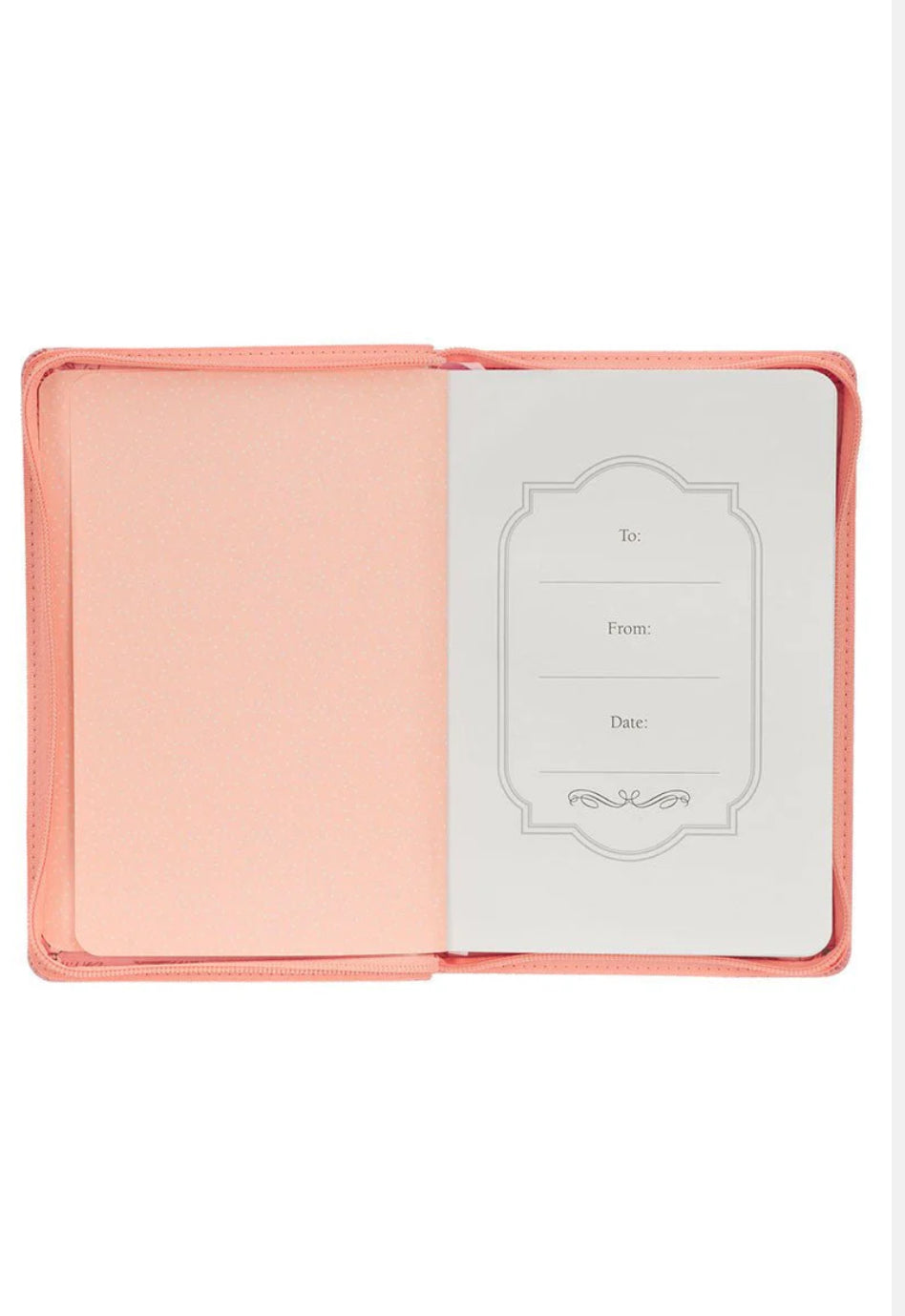 Strength and Dignity Peach Pink Luxleather Zippered Journal
