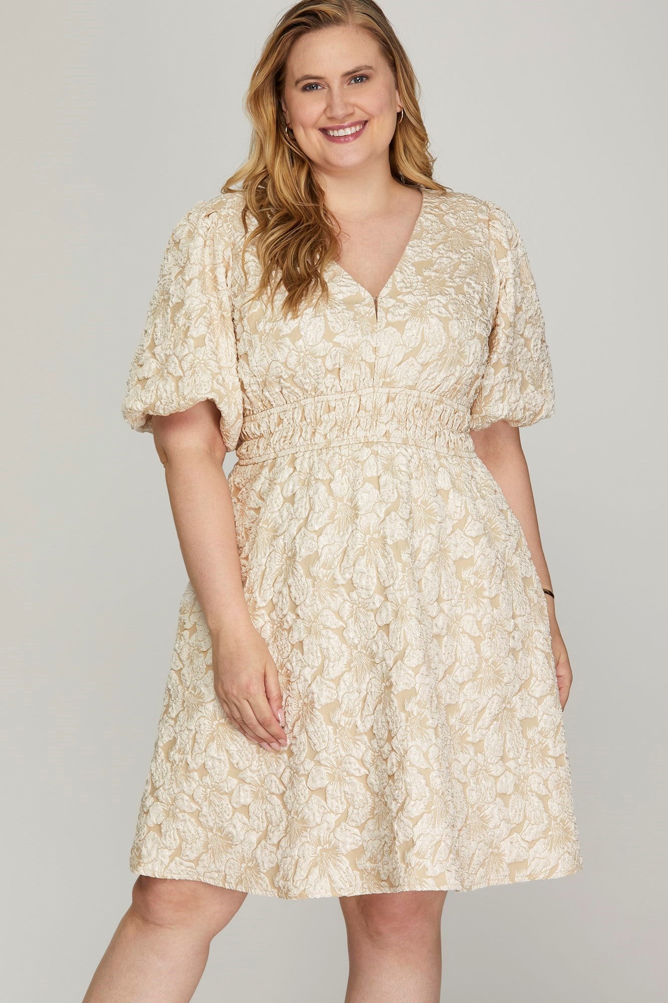 Jenni Champagne Plus Dress