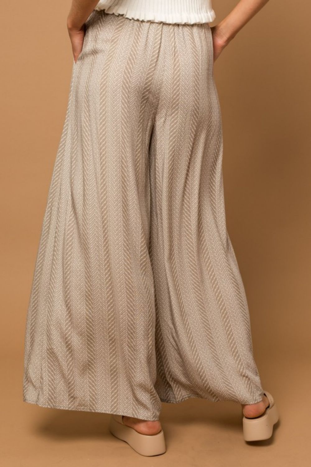 Gilli Chevron Belted Wide Leg Pants