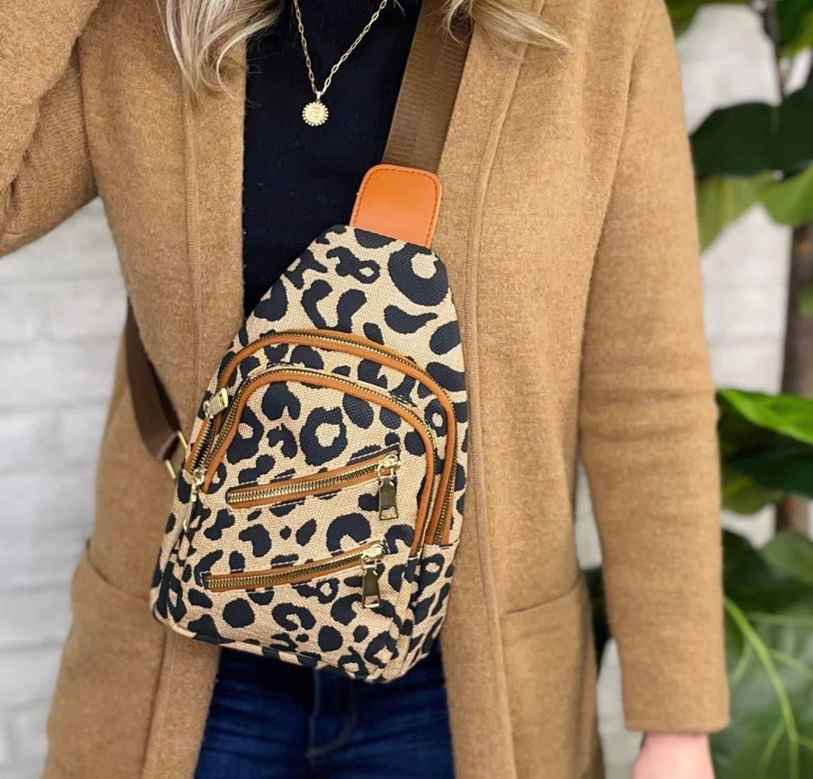 Mika Leopard Sling Bag
