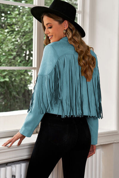 Fringe Trim Staple Cropped Blazer (11 Colors)