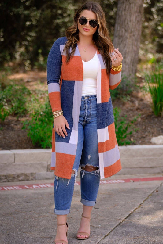 Fall Feeling Color Block Cardigan