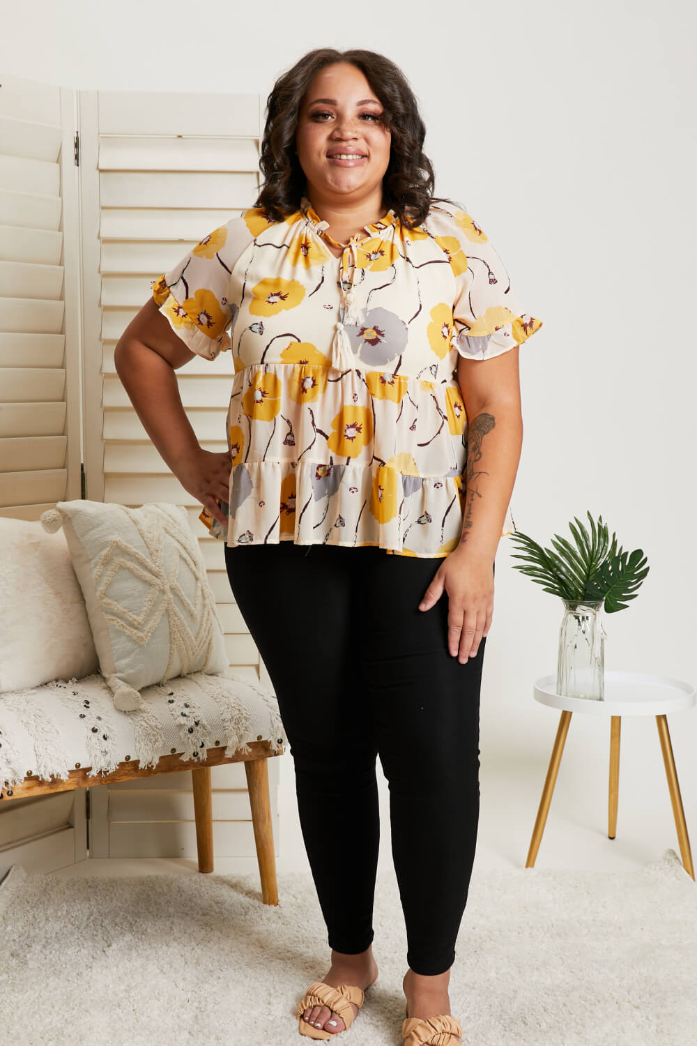 Beautiful Blooms Full Size Floral Top