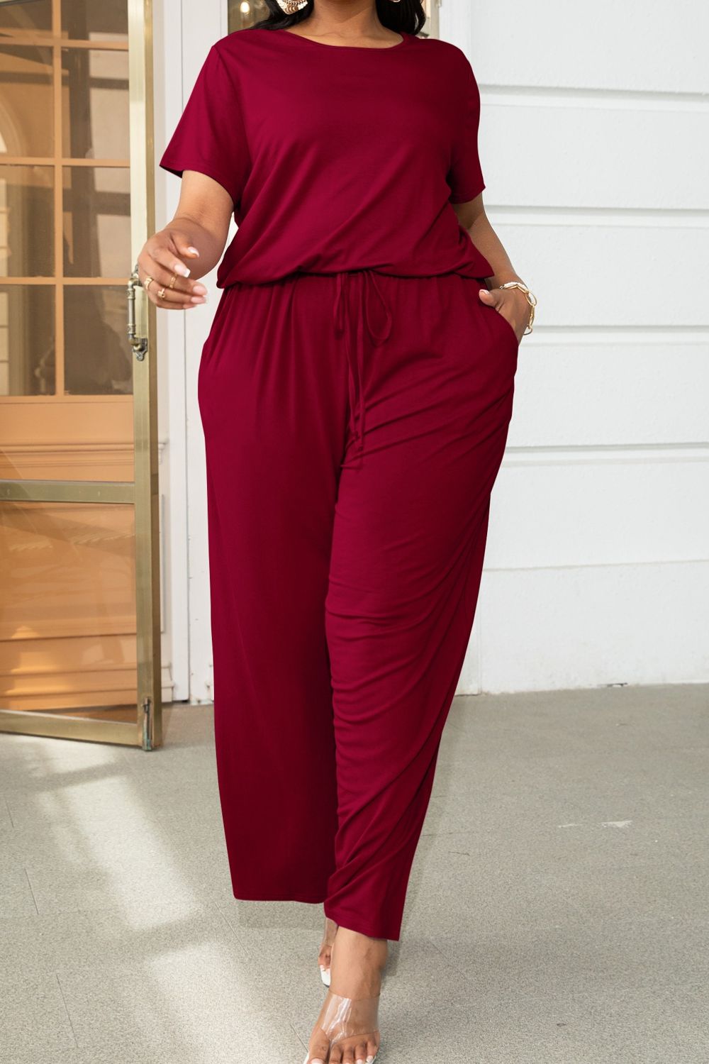 Plus Size Drawstring Jumpsuit (8 Styles)