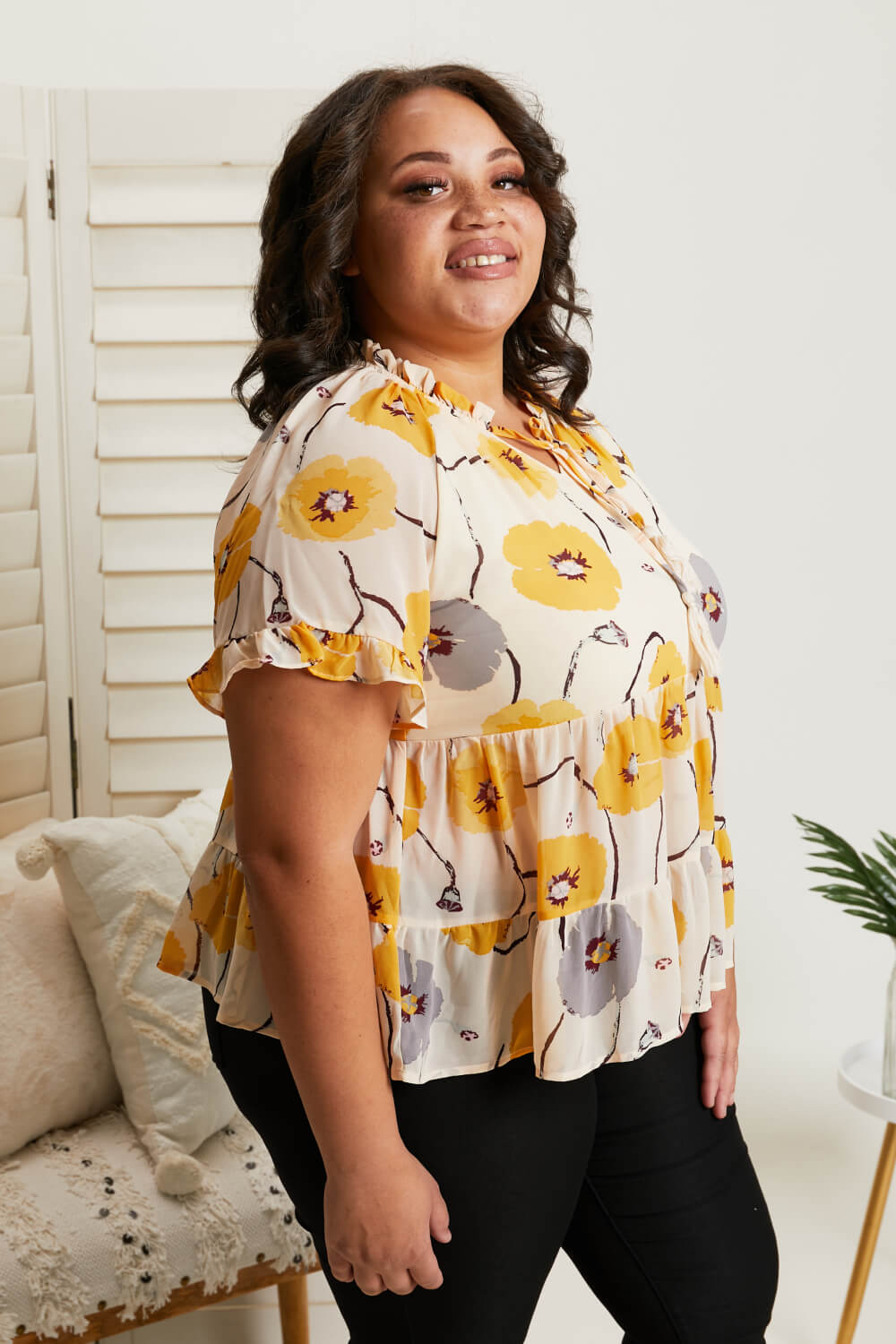 Beautiful Blooms Full Size Floral Top