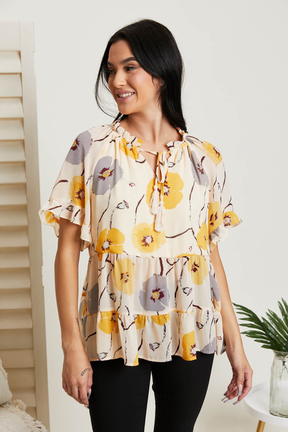 Beautiful Blooms Full Size Floral Top