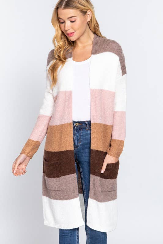 Cuddle Me Color Block Cardigan