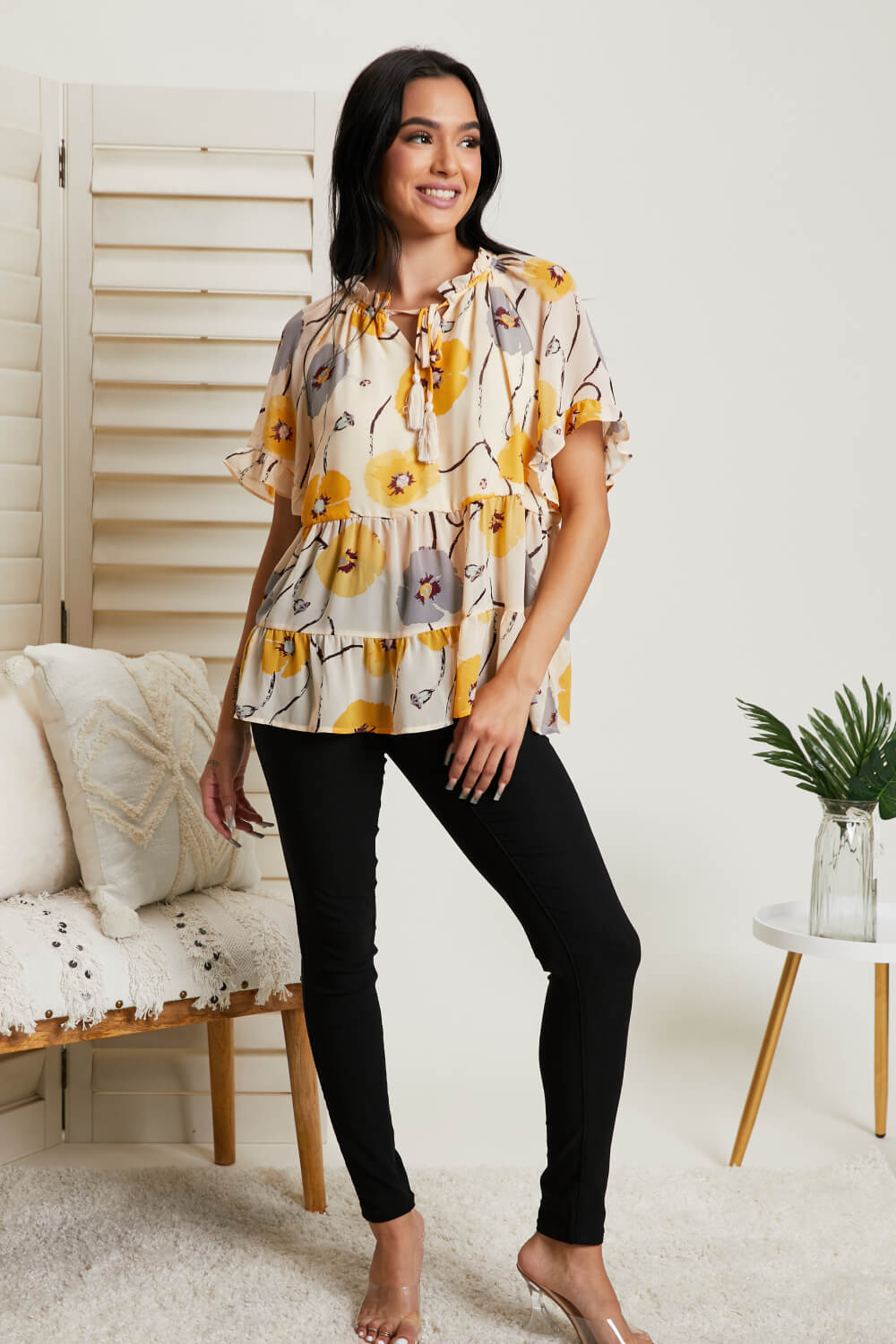 Beautiful Blooms Full Size Floral Top