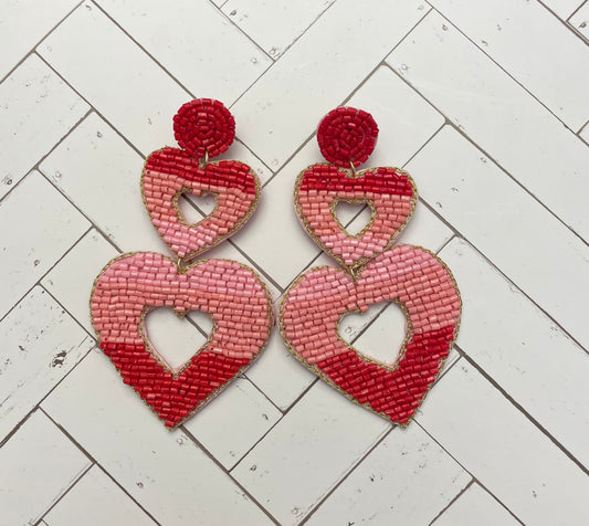 I’ll Be Yours Heart Bead Earrings